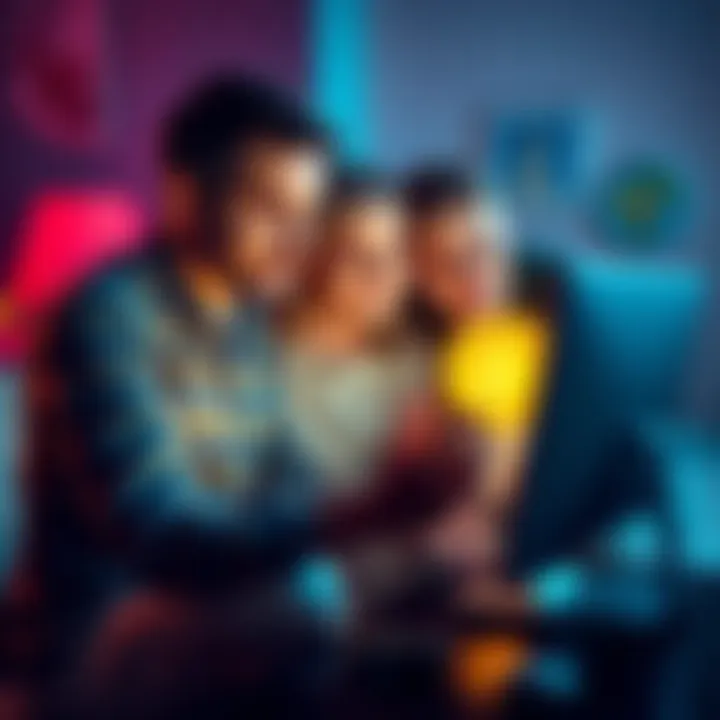 A family looking at a computer together, discussing how to access Bitcoin after a loss.