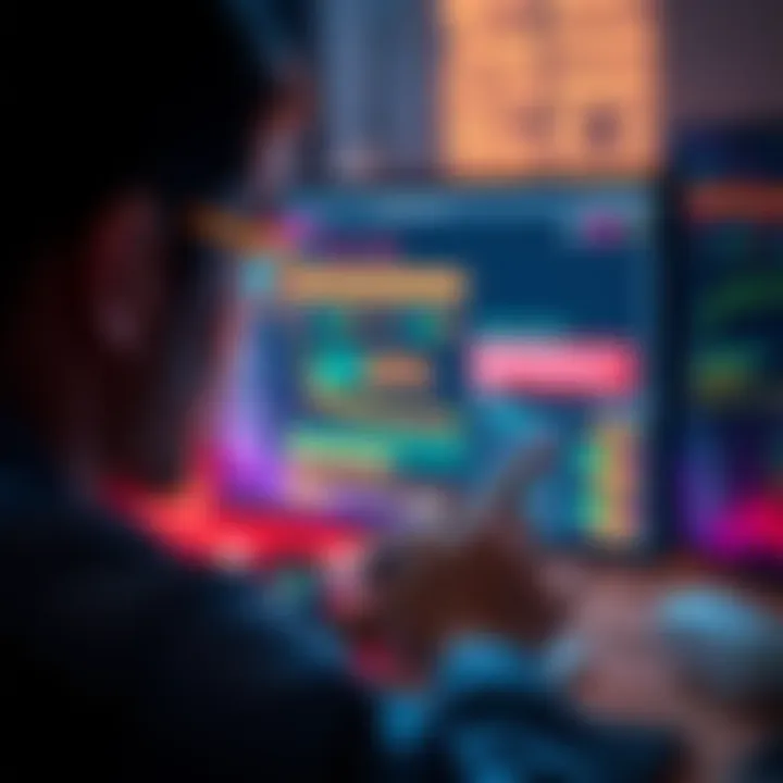 Person looking at a computer screen with software tools to recover lost seed phrase for cryptocurrency wallet