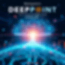 Remixpoint Launches DEEPPOINT A digital graphic showcasing the DEEPPOINT media platform with elements of AI and fusion energy depicted