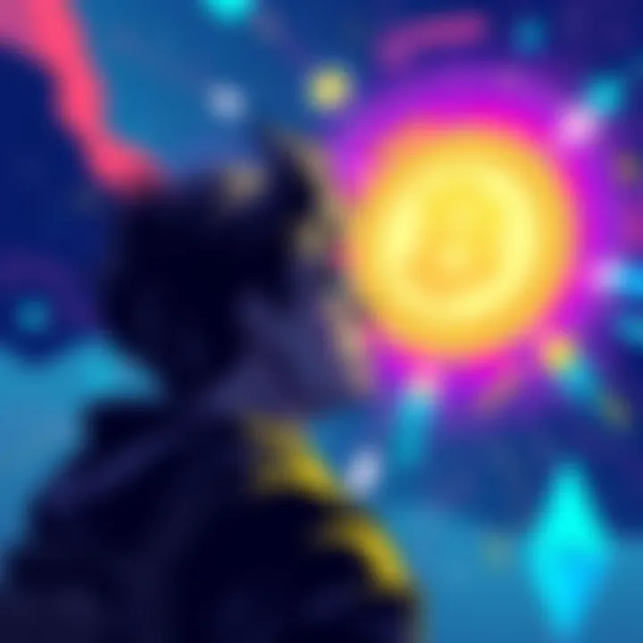 An illustration showing a person looking at a bright future with BAT cryptocurrency and technology symbols, representing hope and innovation.