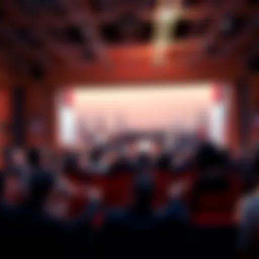 A group of concerned citizens discussing political issues at a town hall meeting, highlighting the future of democracy.