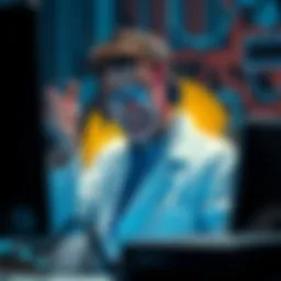 A researcher celebrating the successful compromise of a 15-bit elliptic curve key on a quantum computer, with a Bitcoin symbol in the background.