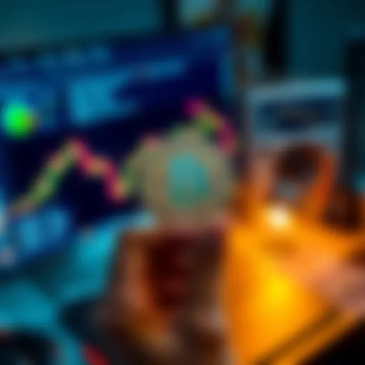 A person holding a One Shot Miner with a computer displaying a Bitcoin wallet interface in the background.