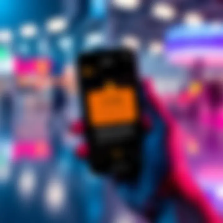 A graphic showing a hand holding a smartphone displaying the Revolut app with a warning message about closing commodities services, alongside charts indicating market downturns.