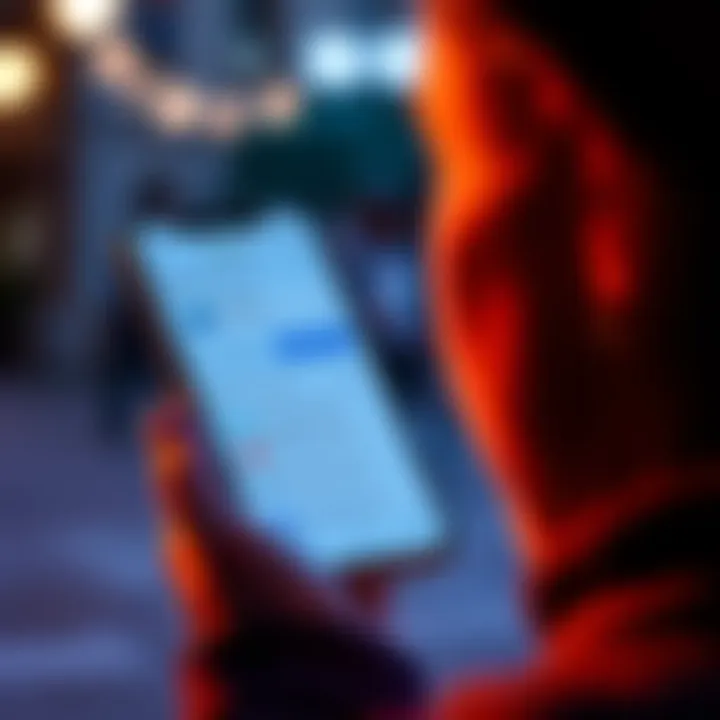 A person looking at a smartphone with the Revolut app open, showing account details and options for closing a Hungarian account and opening a U.S. account.