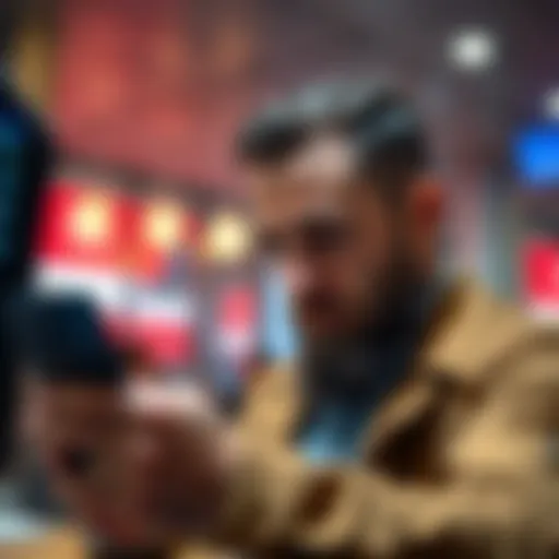 Frustrated business owner looking at a closed Revolut account on a smartphone screen