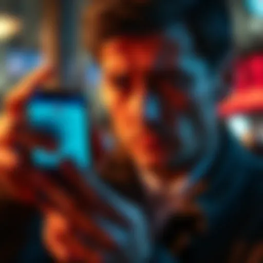 Revolut Account Limitations A worried person looking at a smartphone displaying a Revolut app with a warning message about account restrictions