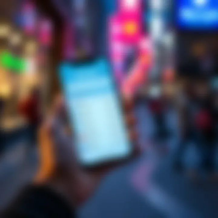 Revolut App on mobile device A person holding a smartphone displaying the Revolut app, showing currency exchange rates and transfer options
