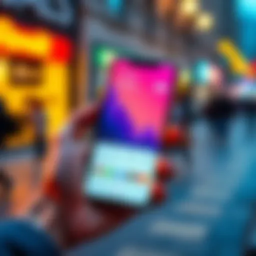 A hand holding a smartphone displaying the Revolut app with investment features visible