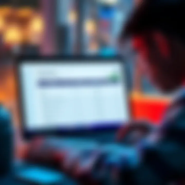 A person looking at a laptop screen showing a credit report with missing information about a Revolut bank account