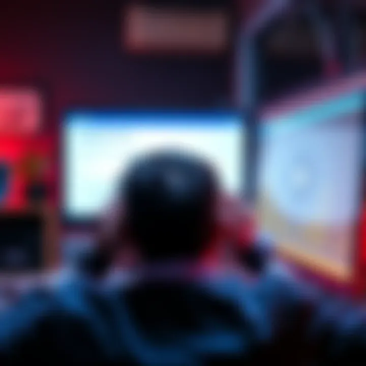 Business owner looks distressed in front of a computer showing a frozen account screen