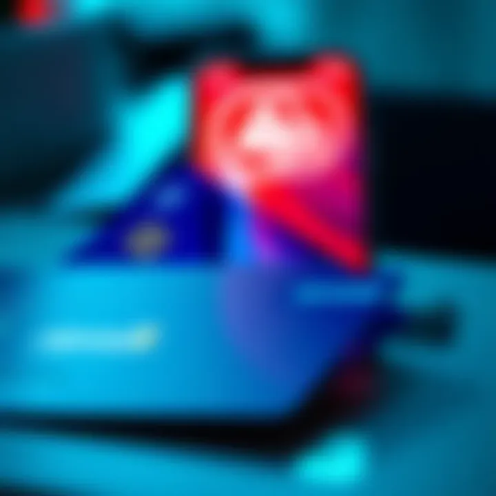 Revolut card and smartphone displaying Apple Pay interface with a warning sign