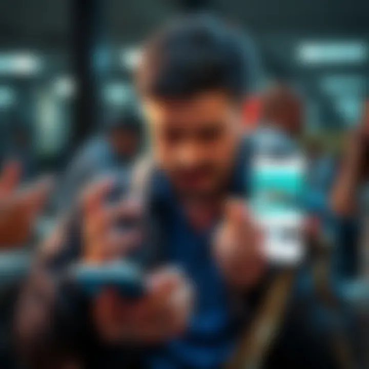 A frustrated customer examining damaged auction items with a Revolut app on their phone