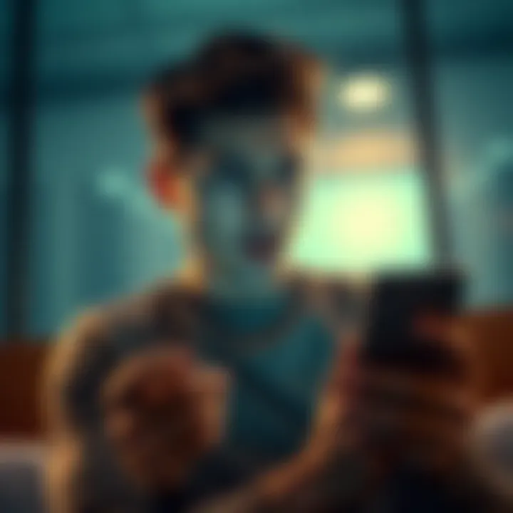 A frustrated person looking at a smartphone while waiting for a Revolut dispute response, showing signs of impatience.