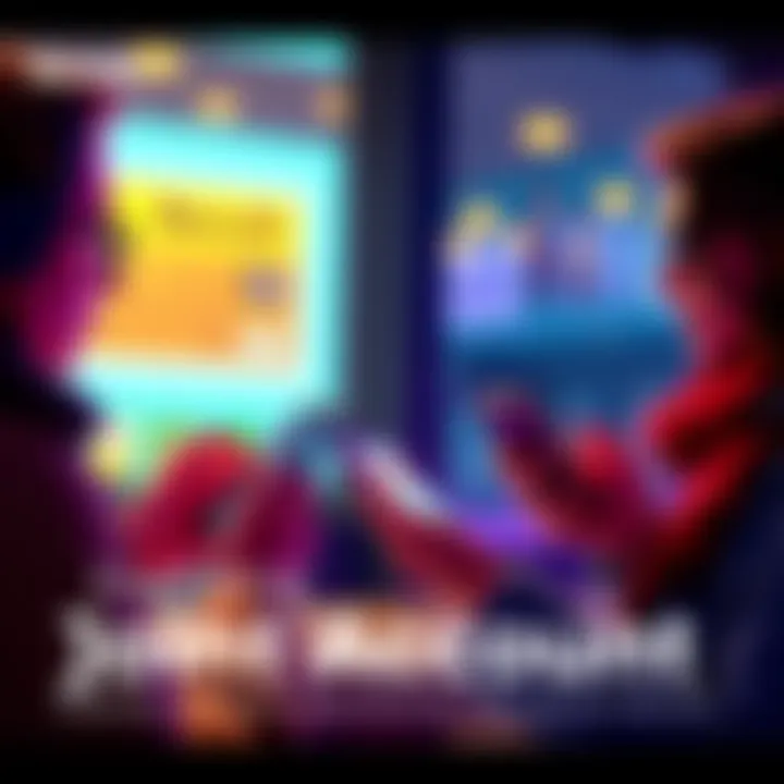 Revolut Joint Account Concept Two people discussing finances with mobile banking apps on their phones, representing joint accounts with Revolut in the US