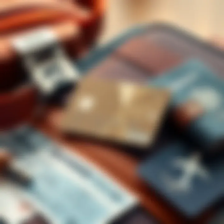 A Revolut Metal card placed on a travel suitcase with a passport and airplane tickets nearby.