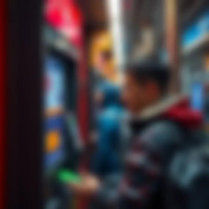 A person trying to use a Revolut card at a public transport ticket machine in Istanbul, looking frustrated as the payment fails.
