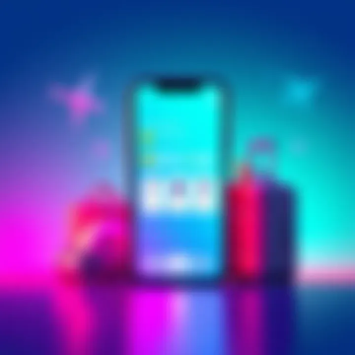 Illustration of a smartphone displaying the Revolut app with points and savings features highlighted, next to travel icons like an airplane and suitcase.