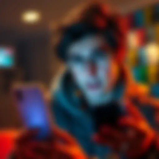 A frustrated person looking at their phone while holding a small amount of change, symbolizing the disappointment of redeeming points for a gift card.