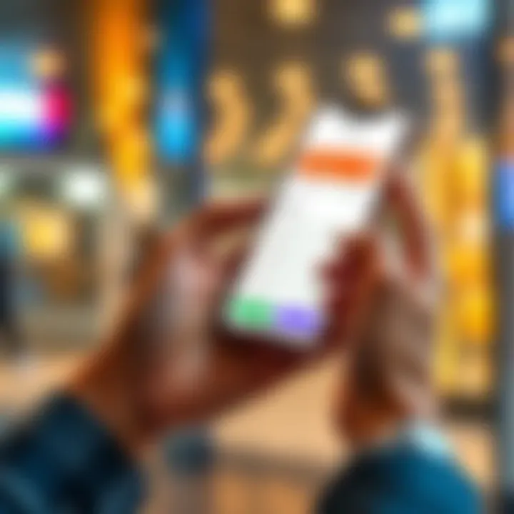 A person holding a smartphone displaying a rewards app, looking pleased with their earnings