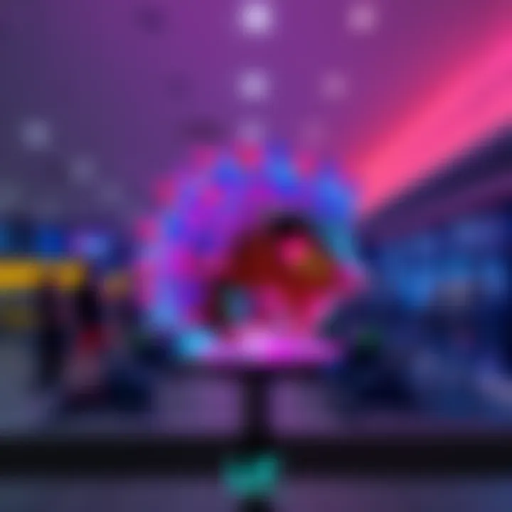 Indoor view of the Rich Glass Hedgehog hotspot inside LA Fitness in Huntington Park, featuring people using the hotspot and fitness equipment in the background.