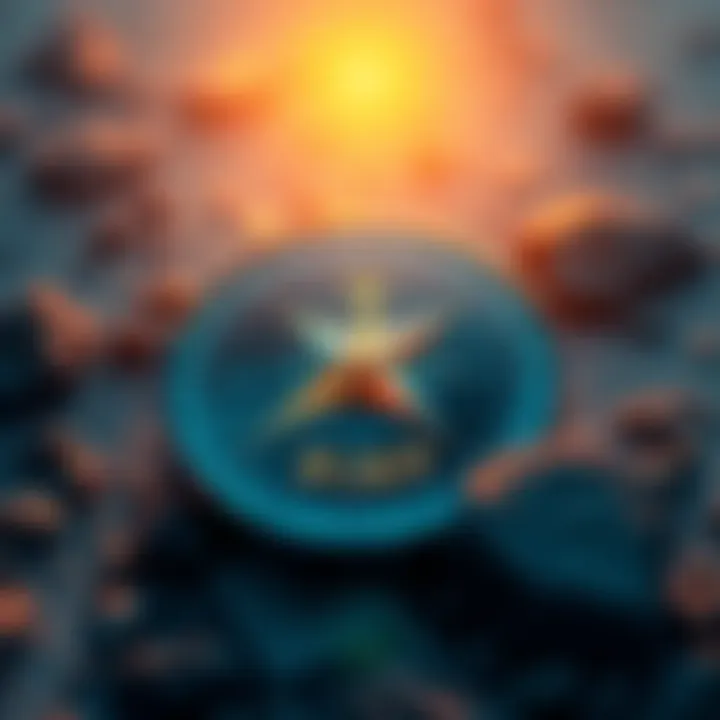 A visual representation of Ripple's logo with a compass pointing North, symbolizing the uncertain future of XRP as a cryptocurrency