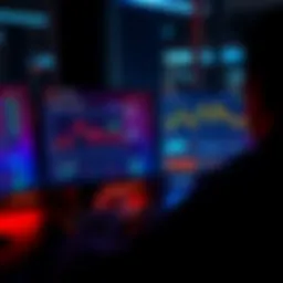 A person analyzing digital wallet activity on a computer, with transaction patterns and charts displayed on the screen.