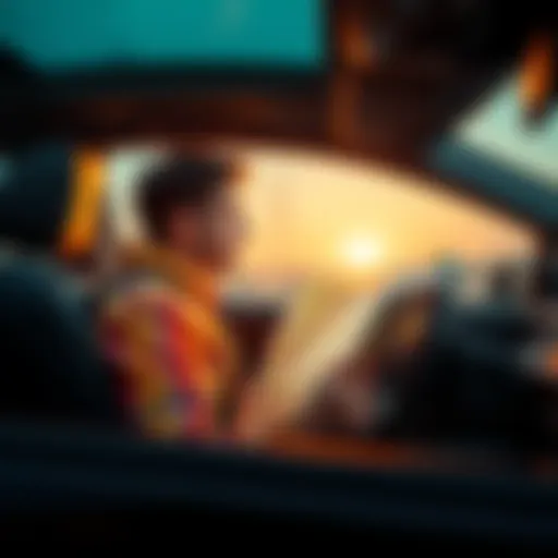 A person sitting in a car holding a map, considering two travel options, looking thoughtful