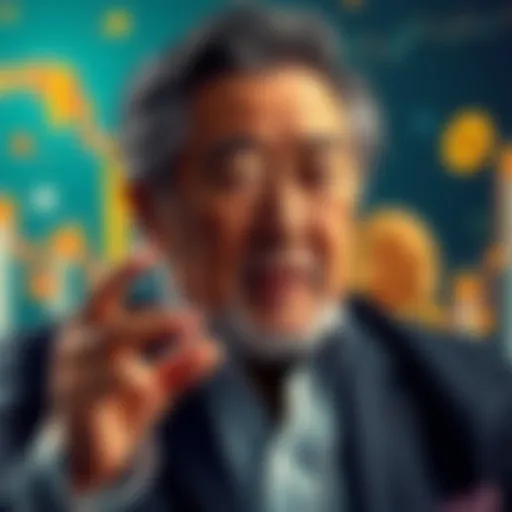 Robert Kiyosaki discussing Bitcoin Robert Kiyosaki speaking about the stock market and Bitcoin with a concerned expression