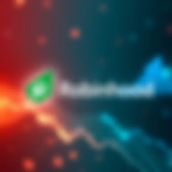 Robinhood App logo alongside Chainlink logo, symbolizing collaboration for enhanced data solutions in a digital environment.