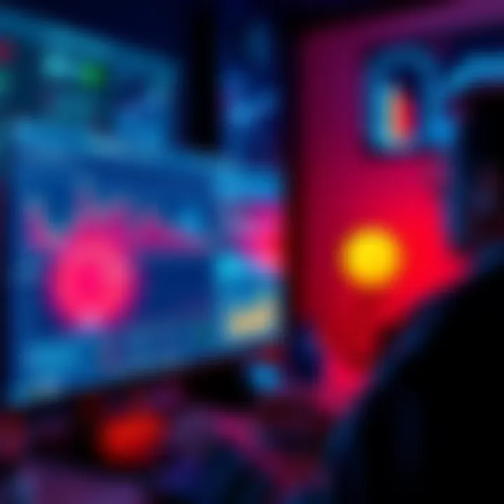 A person analyzing Ethereum staking options on a computer screen, with graphs and charts displayed, representing current user feedback on Rocket Pool.