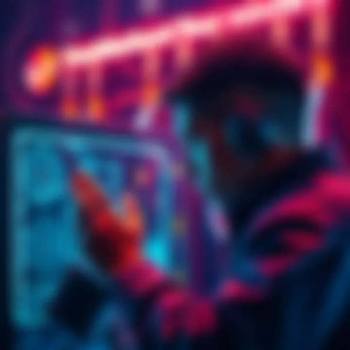 A person checking the configuration settings on an S19 miner device