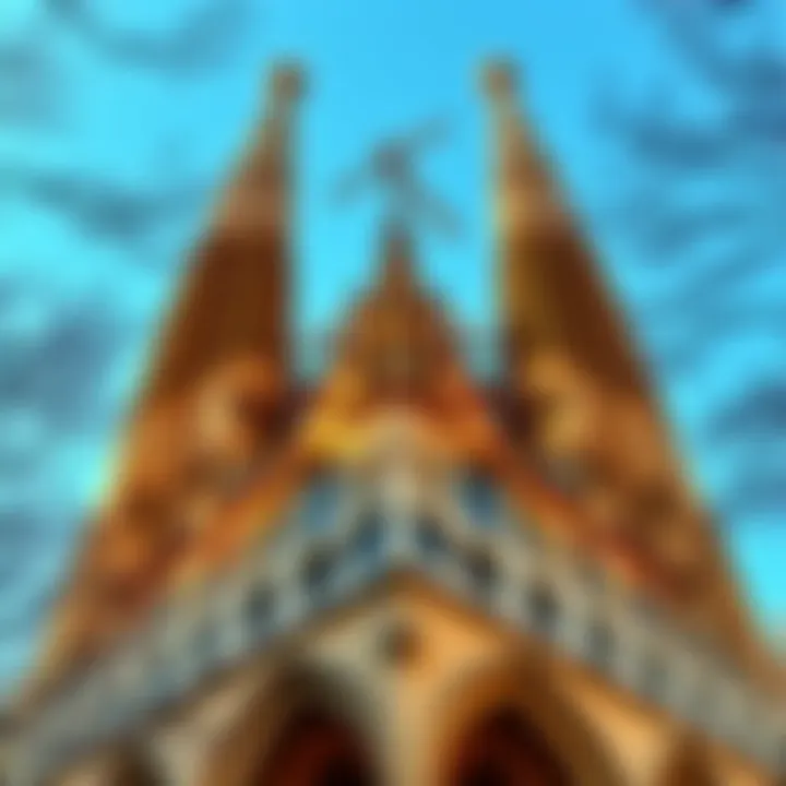 View of the Sagrada Familia Church showcasing its unique towers and intricate facade