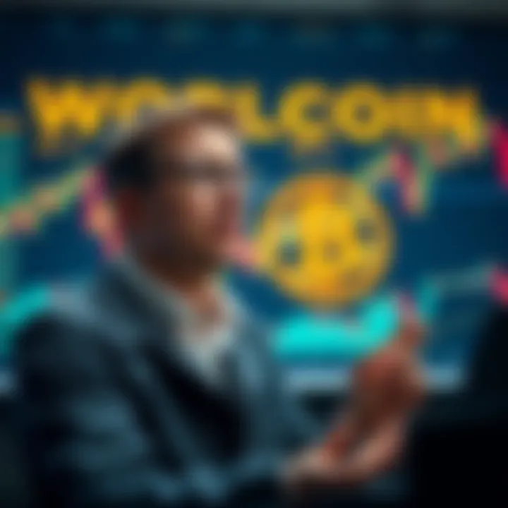 Sam Altman overseeing a significant sale of Worldcoin, with cryptocurrency charts in the background