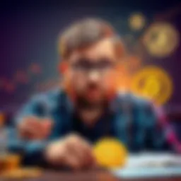 Sam Bankman-Fried discussing plans for a new digital currency after his prison release, surrounded by charts and cryptocurrency symbols