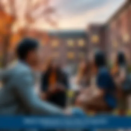 West Virginia University campus with students discussing academic innovation and excellence