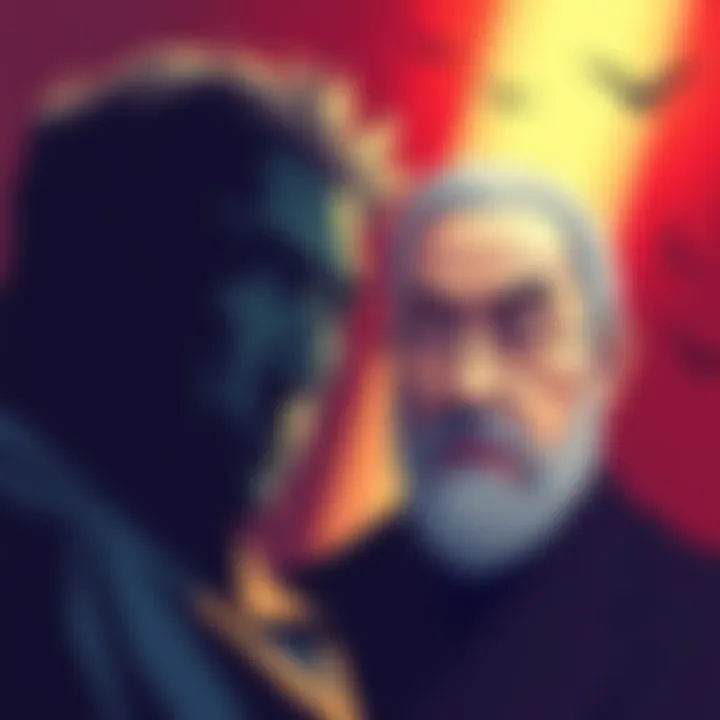 Illustration showing an abstract figure representing Satoshi with a concerned expression, and a shadowy figure representing Epstein nearby, symbolizing disapproval and conflict.