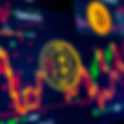 A close-up of a digital screen displaying the symbol for satoshis with Bitcoin graphics in the background.