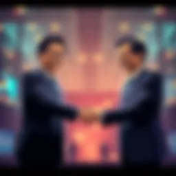 SBI Holdings and Solana Foundation leaders shaking hands to signify partnership for finance in Japan