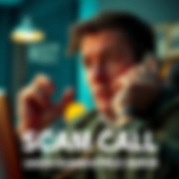 A person on a phone looking worried while receiving a scam call about Ledger Security.