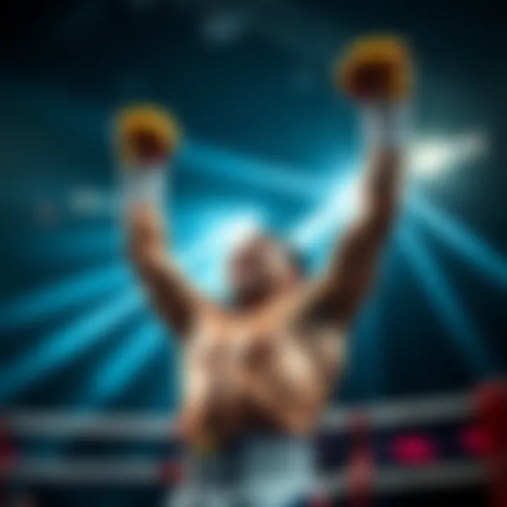 Schiff raises his arms in victory after delivering a powerful knockout punch during an intense fight