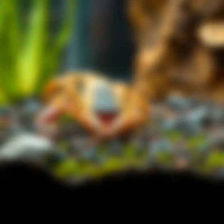 A larger than expected pet scorpion moving in a terrarium, showcasing its size and behavior.