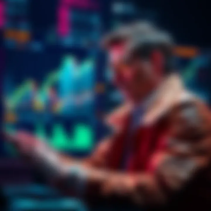 Scottie Pippen reviewing Buttcoin trends with charts and graphs in the background