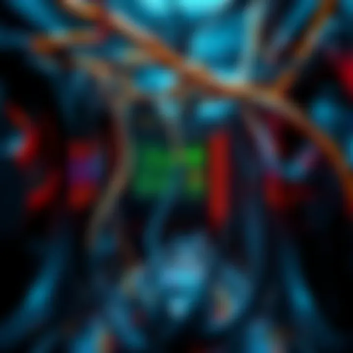 A close-up of L3+ mining units with power cables and a digital screen displaying mining stats, surrounded by cooling fans.