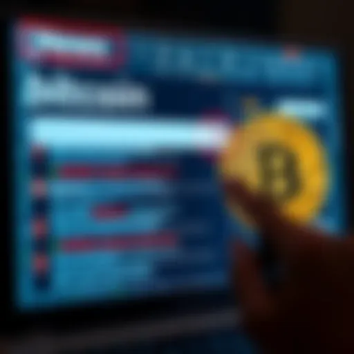 A digital interface showing text search results from the Bitcoin blockchain, with highlighted important documents like the US Constitution.