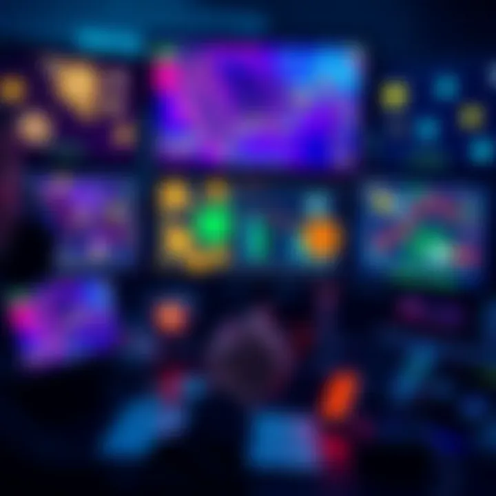 A person analyzing various cryptocurrency tokens on multiple screens, looking for trustworthy options in a cluttered market.