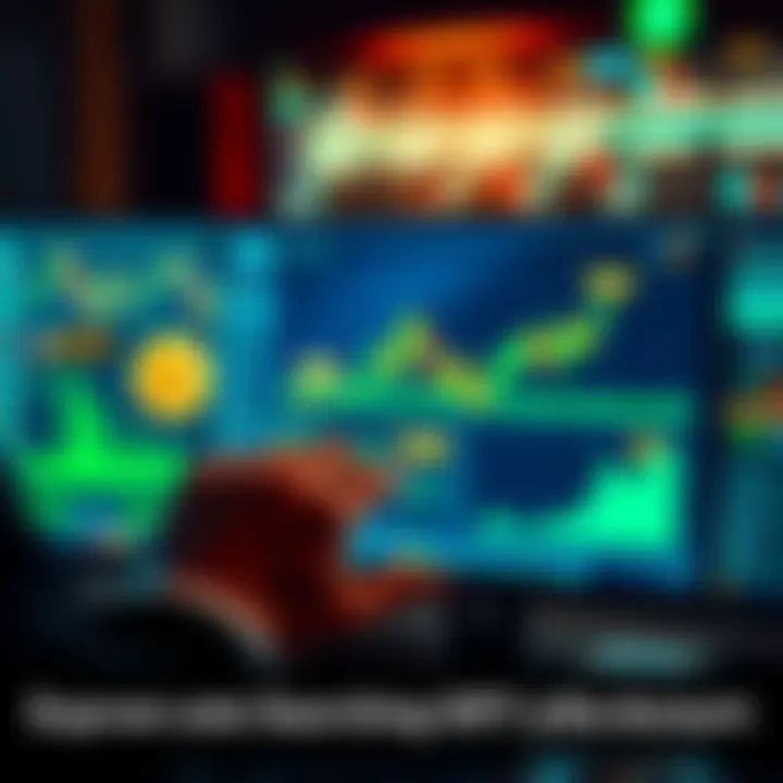 A person looking at a computer screen with cryptocurrency symbols and graphs, symbolizing the search for lost digital assets.