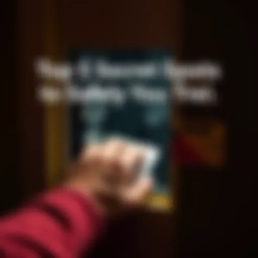 A person places a Trezor inside a hidden compartment in a home