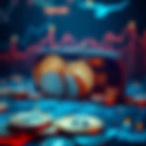 A graphic showing a digital wallet filled with stable coins, highlighting platforms for investment like AAVE and Fluid, with growth charts in the background.