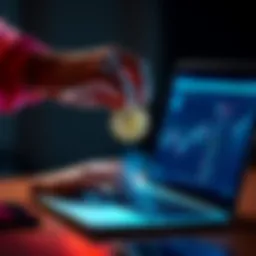 Secure Your Crypto Person moving cryptocurrency funds from a centralized exchange to a secure wallet on a laptop